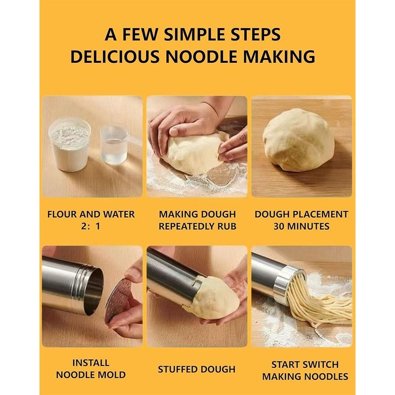Automatic Pasta Maker Machine Noodle Shape Creator W/ Sausage Maker Attachment