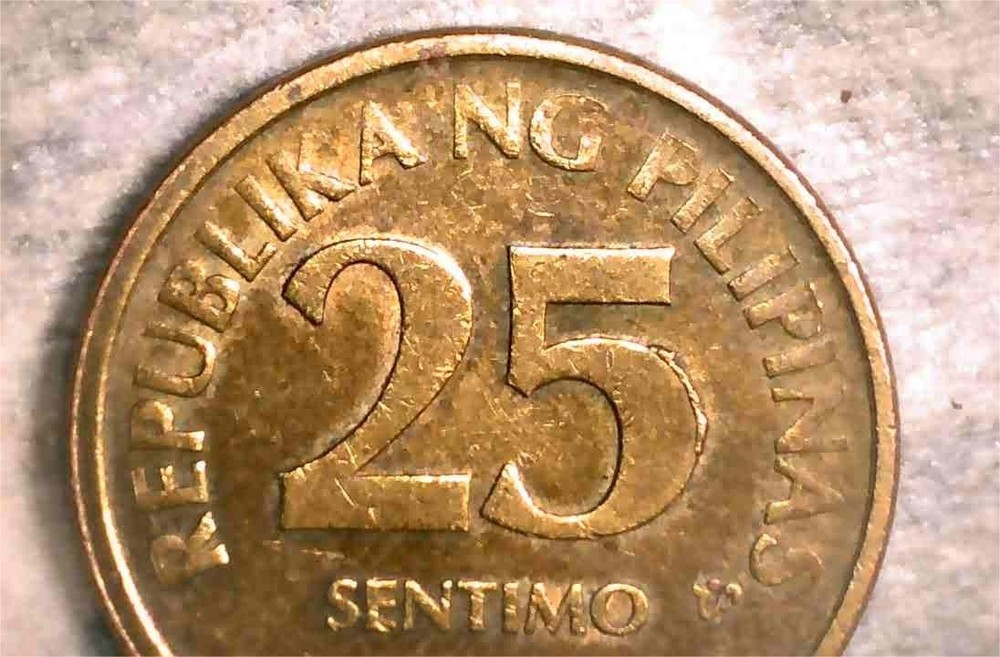 PHILIPPINES 25 SENTIMO 2014 DOUBLE DIE ERROR