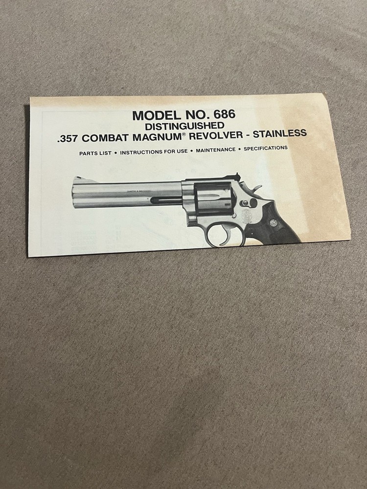 Factory Original Smith & Wesson LSI Model 686 Manual S&W
