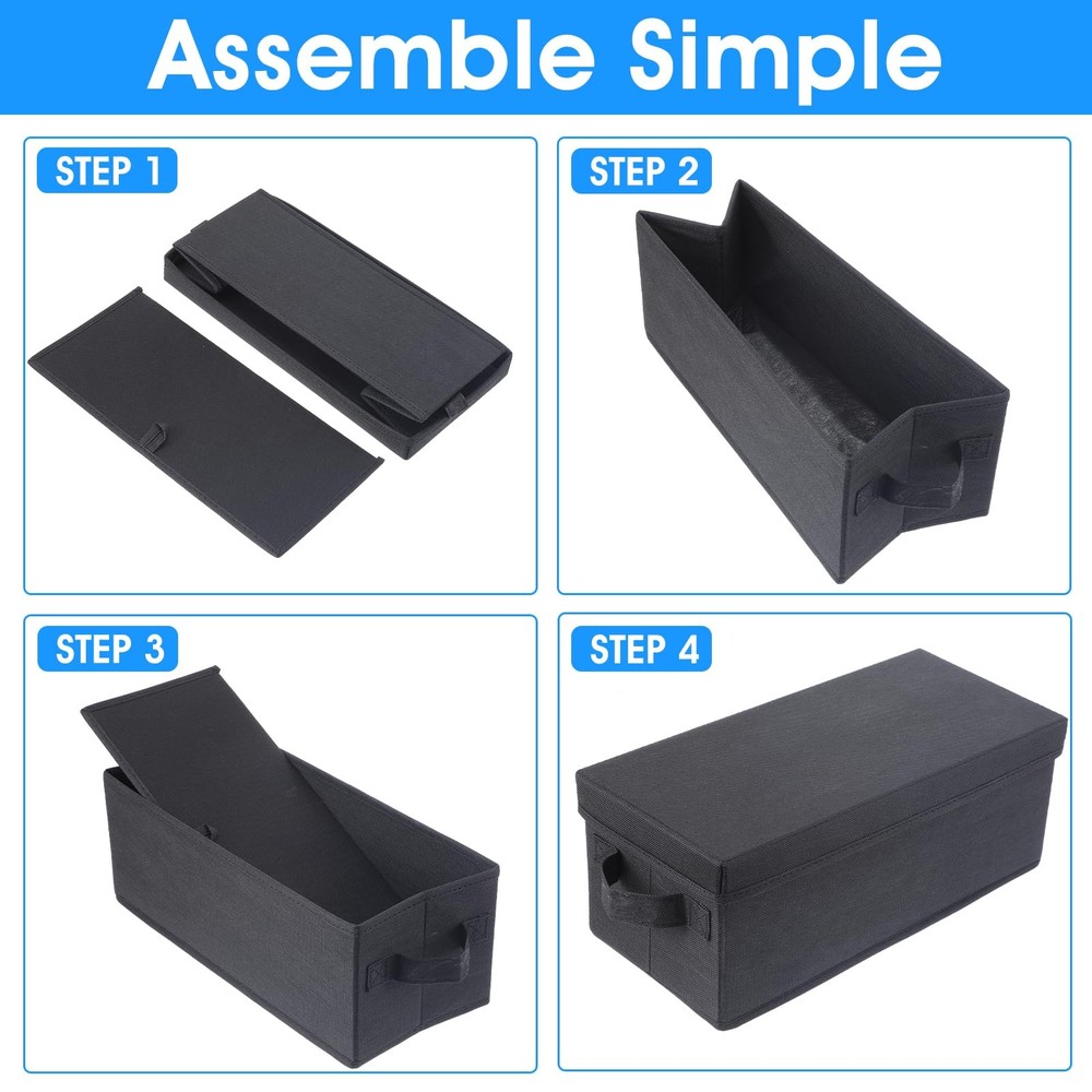 4 Pack CD Case Holder Handle Lid Easy Move Organizer Media Storage Container