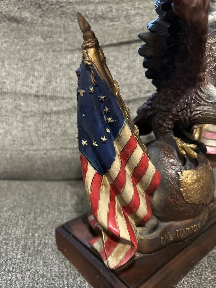 One Nation Under God Eagle With American Flags