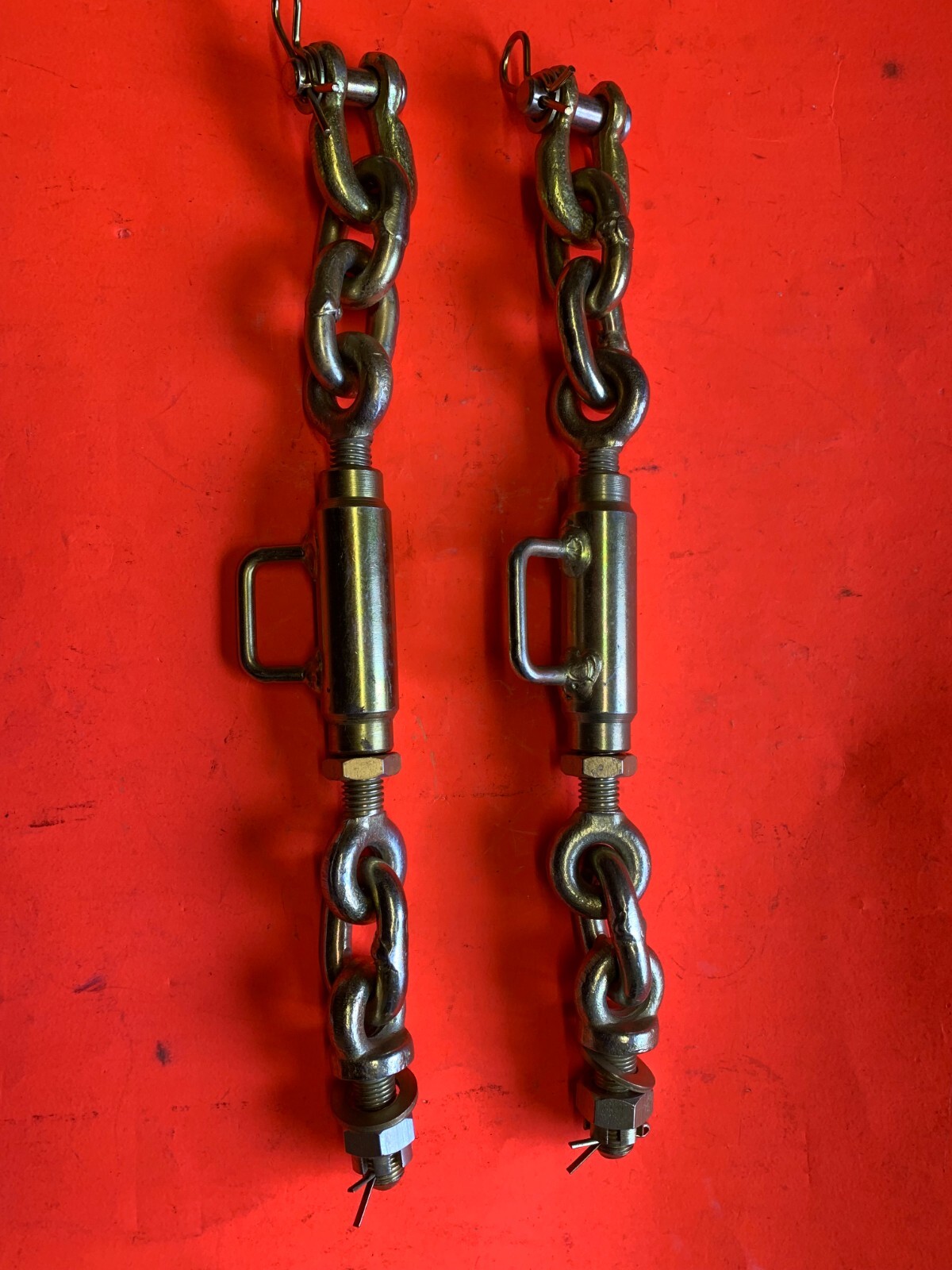 Pair Universal 3 Point Hitch Stabilizer Sway Check Limit Chains 11.5" to 13.5"