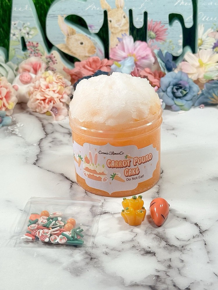 Bunny Carrot Pound Cake Icee Cloud Slime –Easter Edition- ASMR