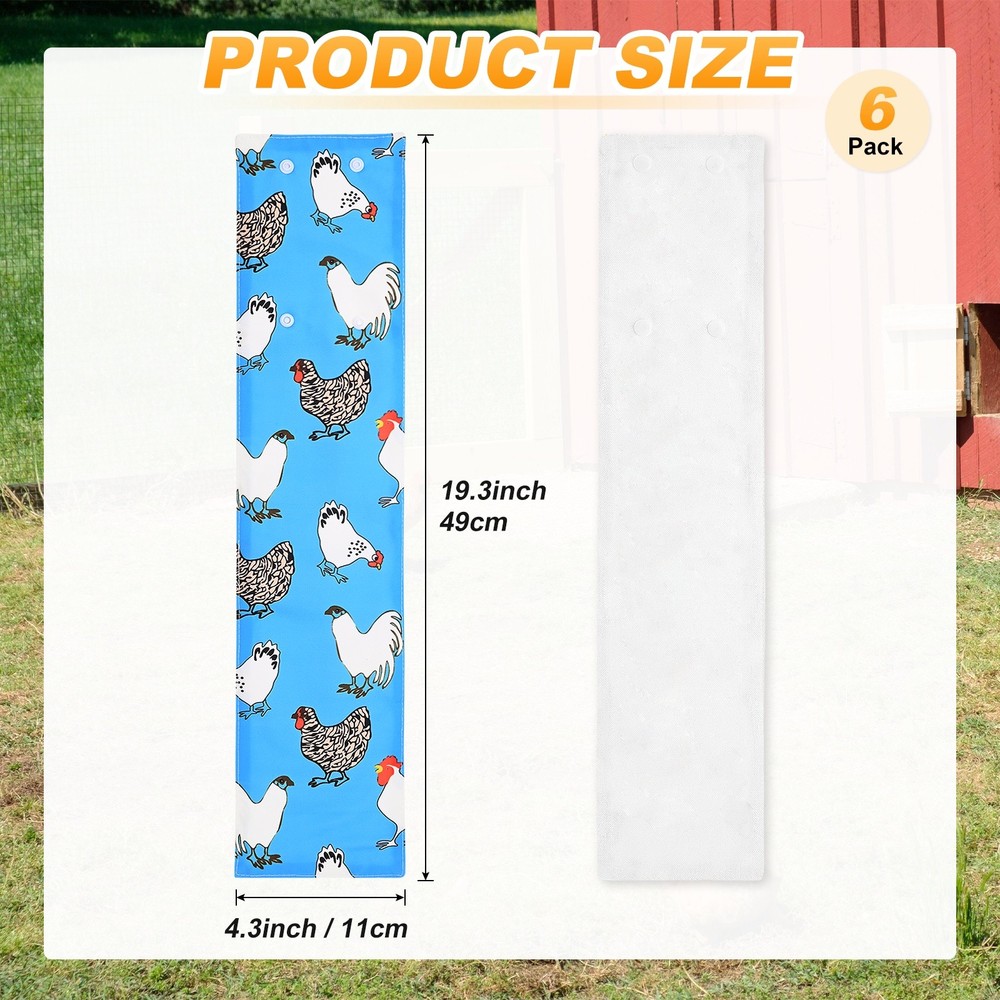 6-Pack Chickens Nest Box Curtains for Laying Eggs/Windproof/Lightproof[Blue]