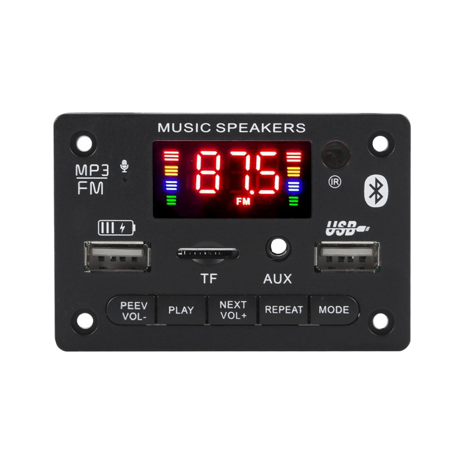 12V Audio MP3 Decoder Board Wireless Car USB TF Card Slot FM Bluetooth Module t