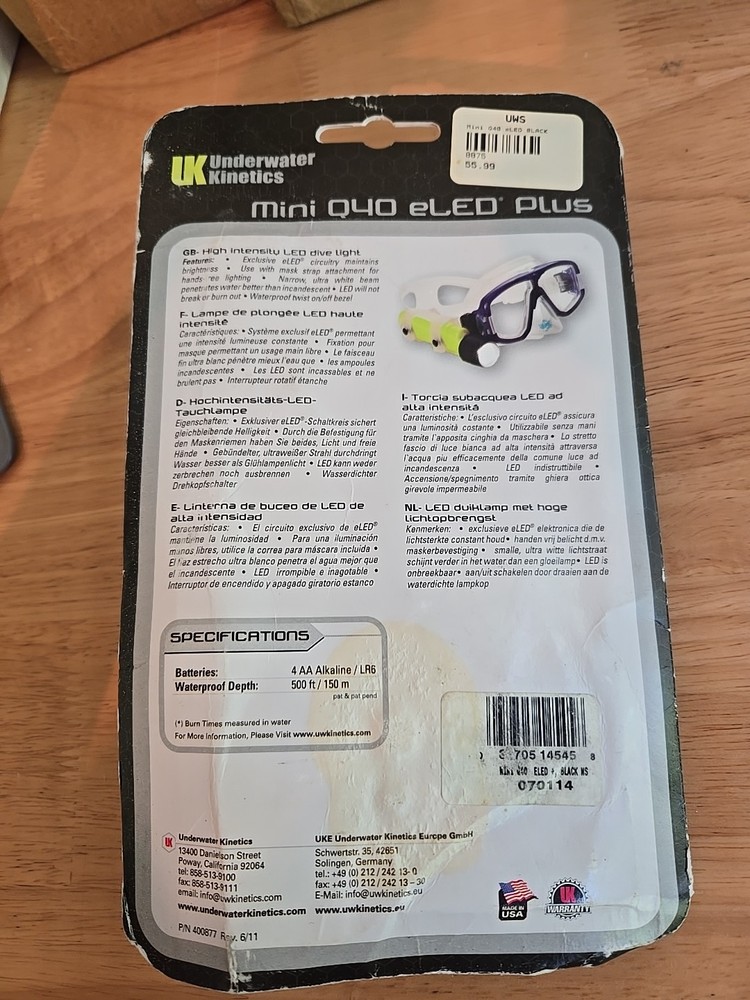 Underwater Kinetics Mini Q40 eLED Plus. New