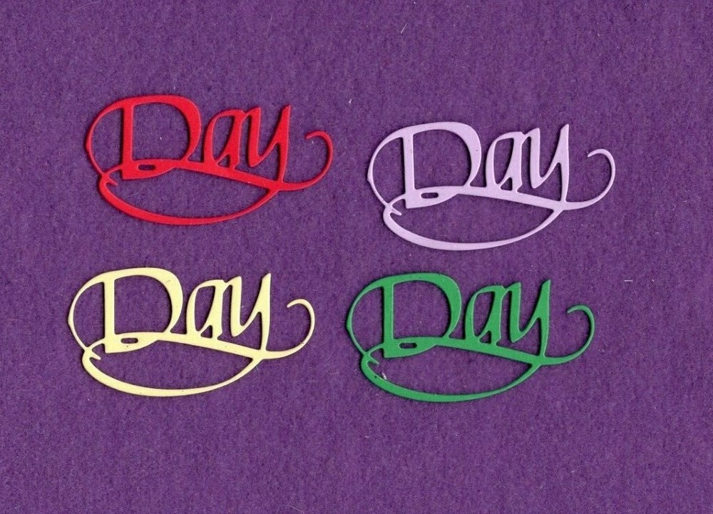 DAY # 4 word die cuts scrapbook cards