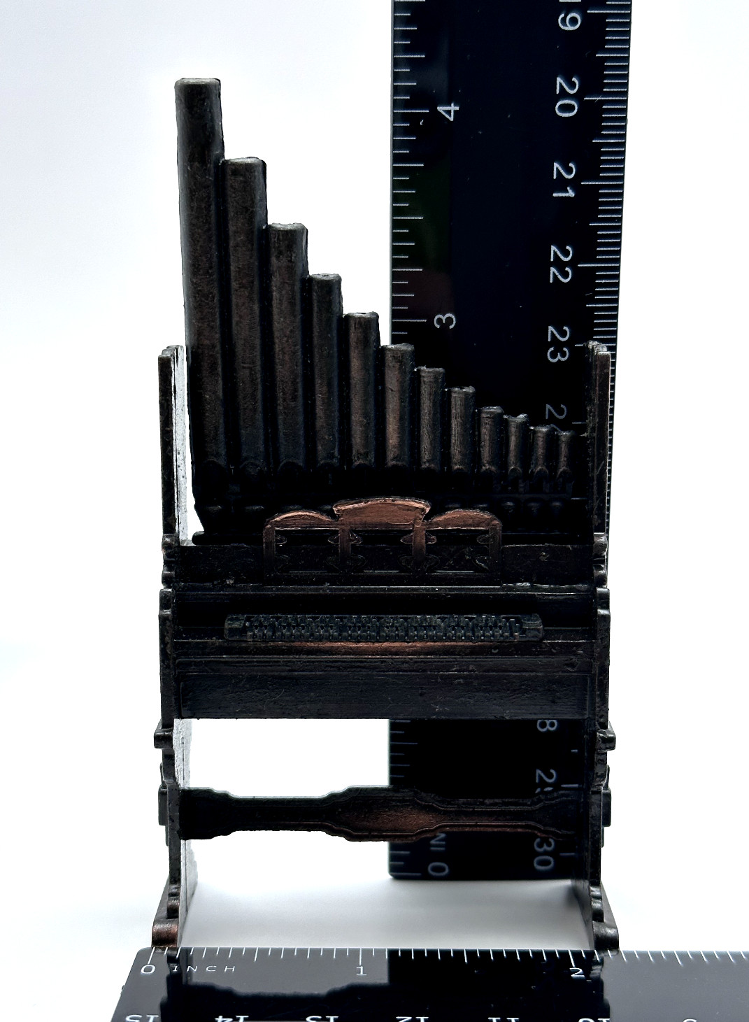 VINTAGE MINIATURE CAST IRON PIPE ORGAN - PENCIL SHARPENER - BOX - A427