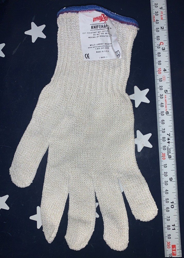 1X  WHIZARD Knifehandler BLUE CUFF SIZE: Medium Glove    (ONE GLOVE)  333372