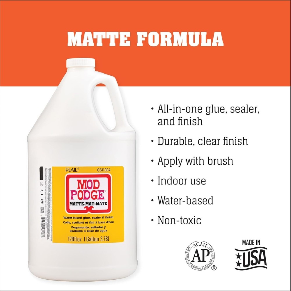 Versatile Matte Sealer & Glue, 128 oz - Quick-Drying Formula