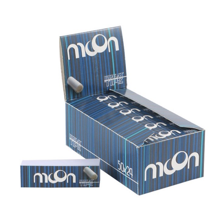 Moon Full Box  24 Booklets Filter Tips Filter  Tips 1200 Total 18mm X 60mm