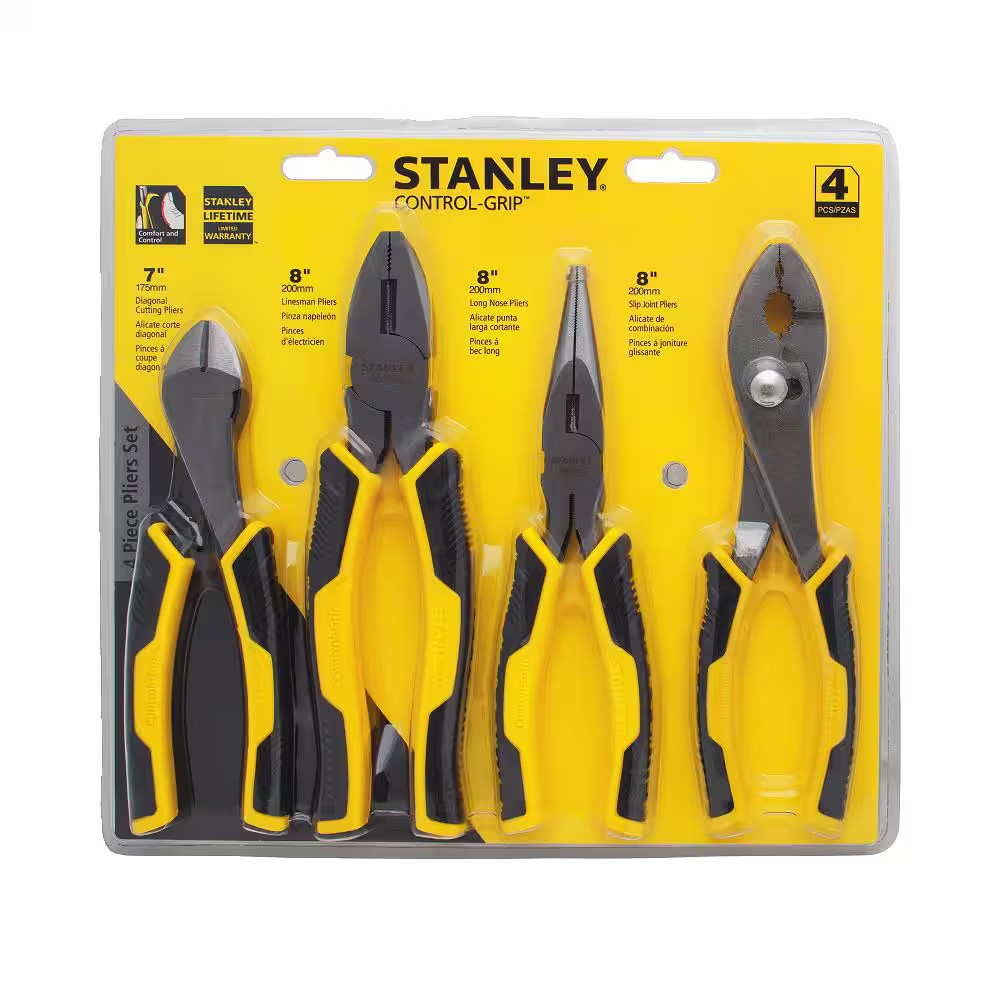 Bi-Material Plier Set (4-Piece)