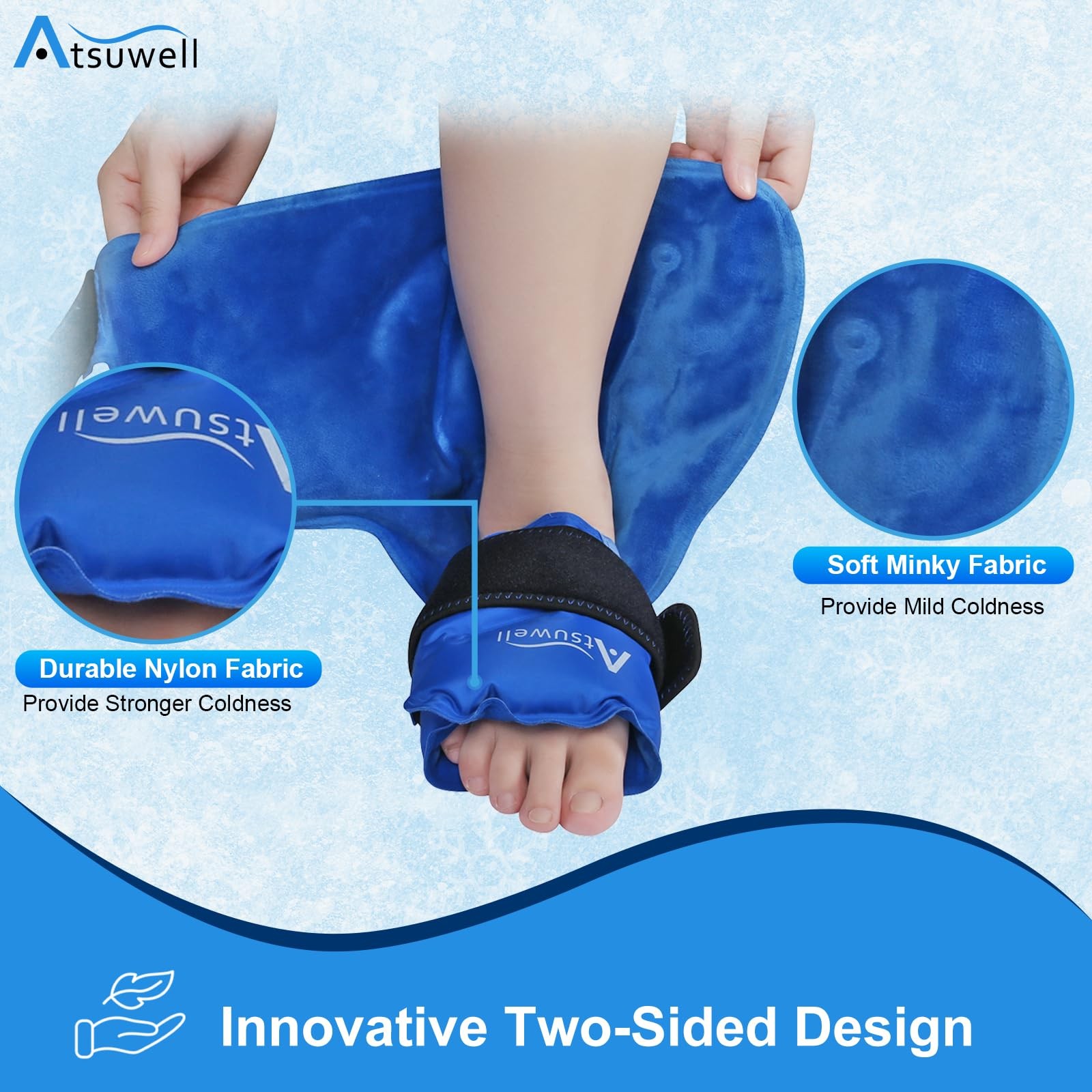 Reusable Ankle Ice Pack Wrap Blue 1 Pcs for Cold Therapy