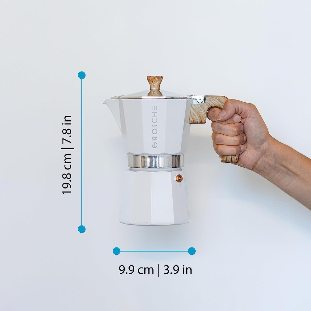 White Milano Stovetop Espresso Maker, 6 Cup