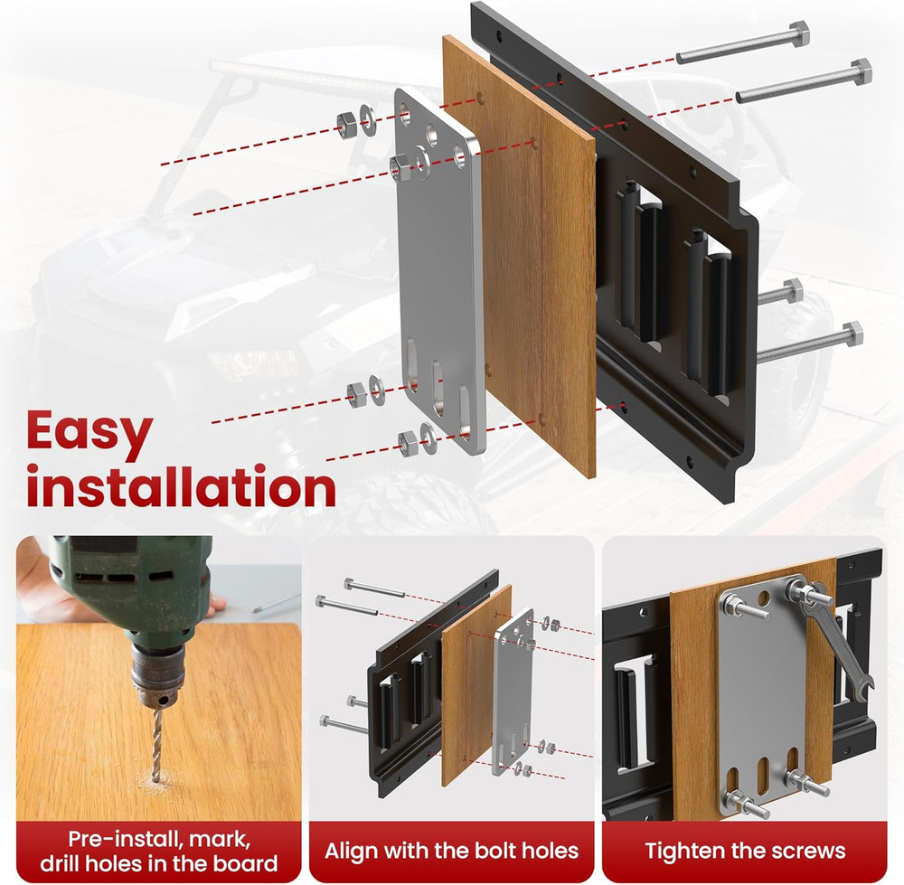 12 Pcs E Track Plate E-Track Backing Plate Installation Kit Heavy Duty E-Track