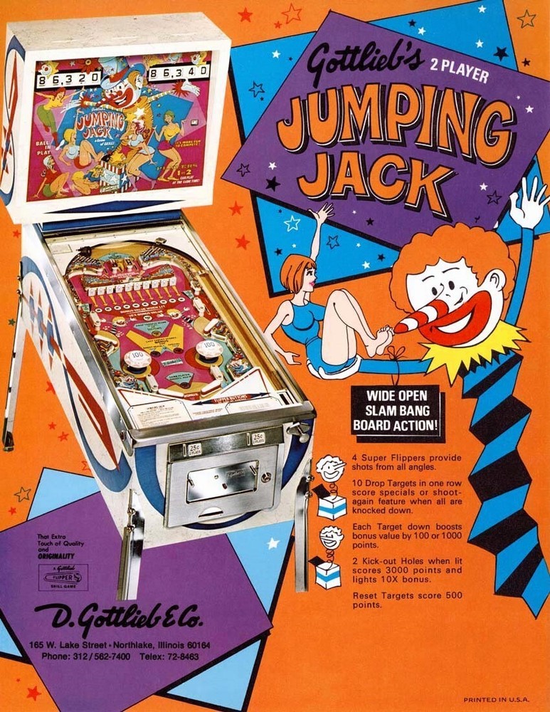 1973 Gottlieb Jumping Jack Pinball Machine Rubber Ring Kit