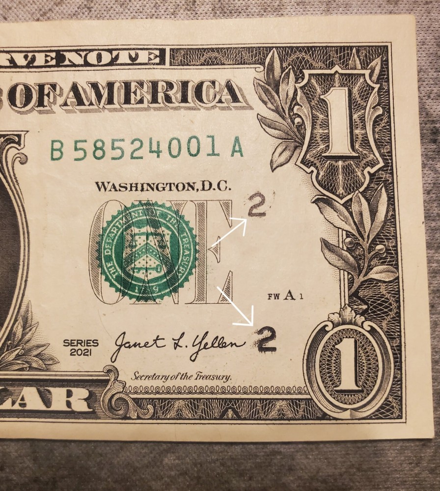 Overinking Error $1 US Dollar Note Series 2021