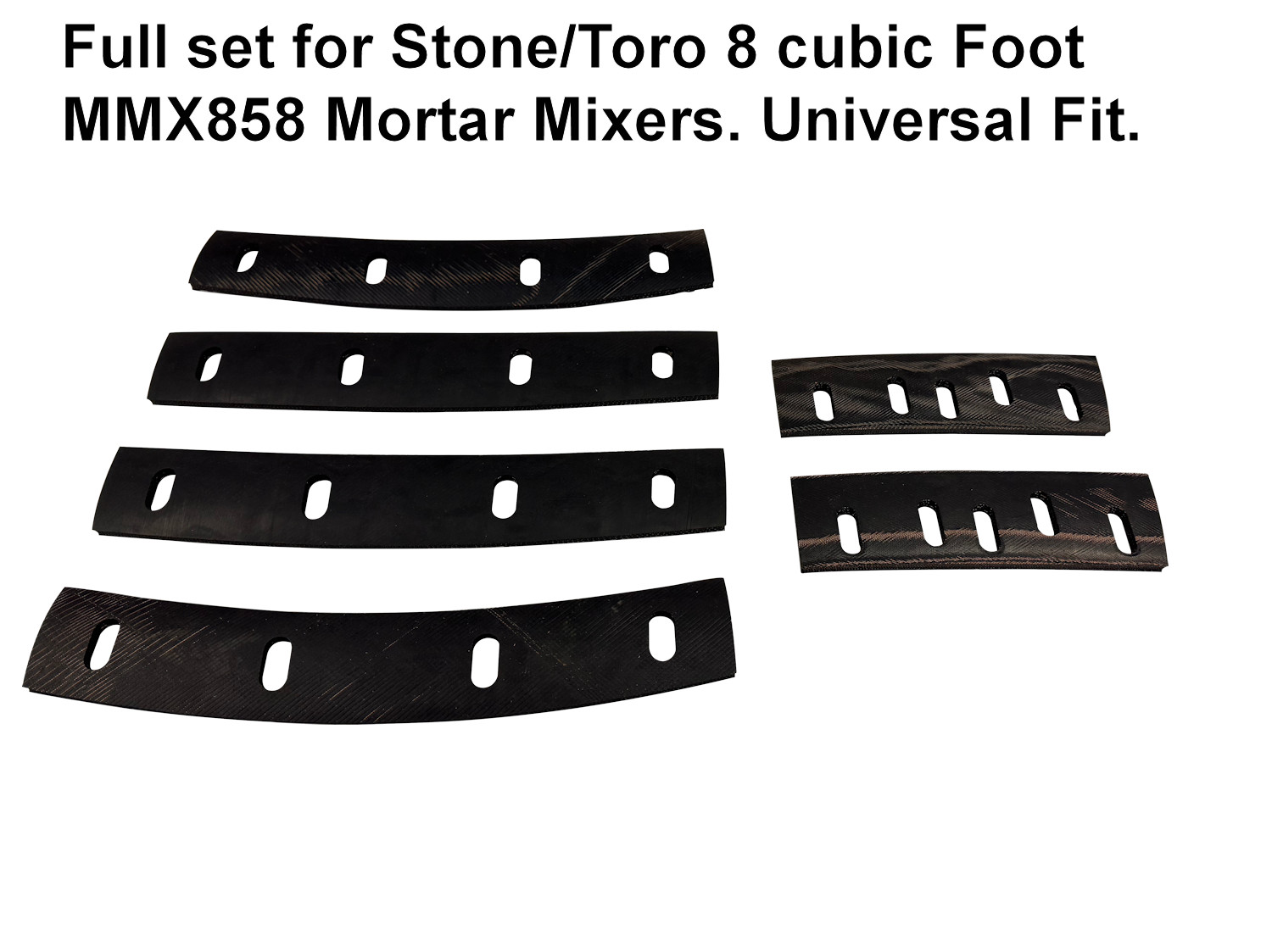 Mortar Mixer Rubber SUPER Blades set 6 & 8 Cubic Feet Mixer. Toro Stone 132-7156