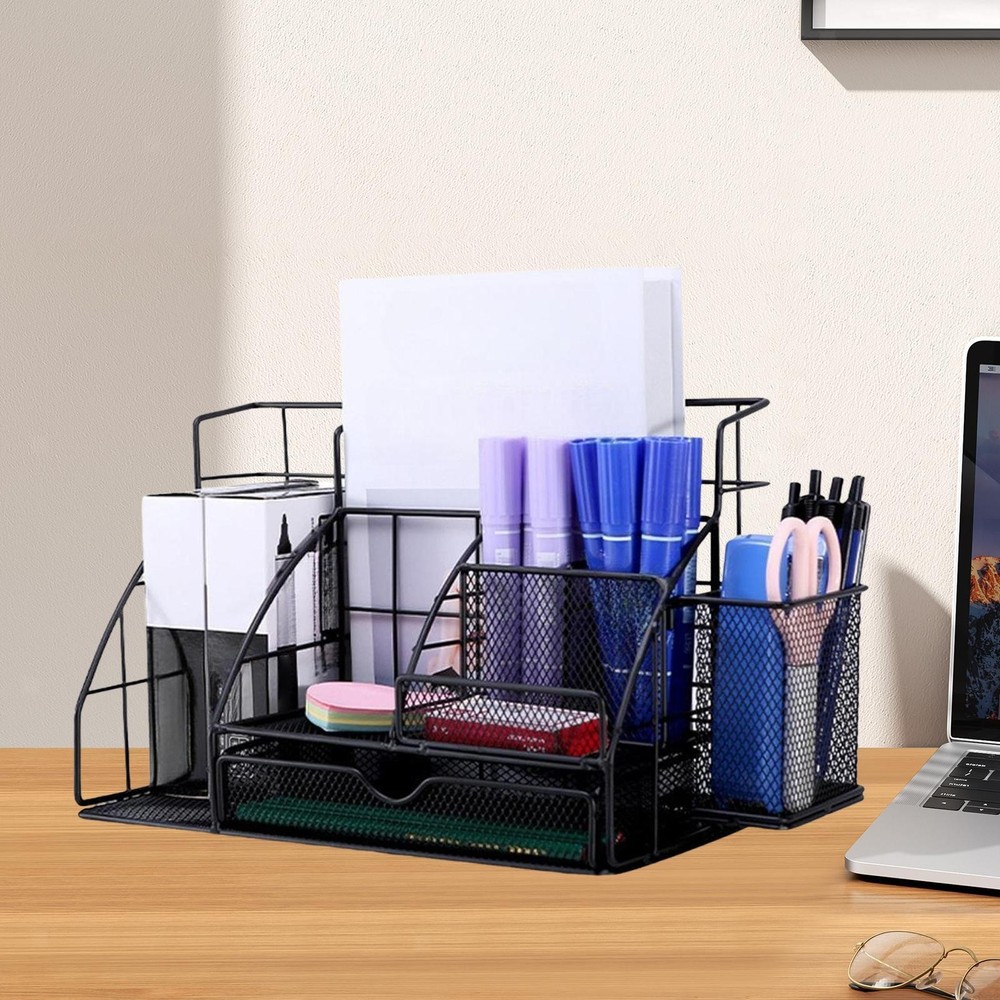 Desktop File Sorter Organizer File Holder Multipurpose File Rack Mesh Letter