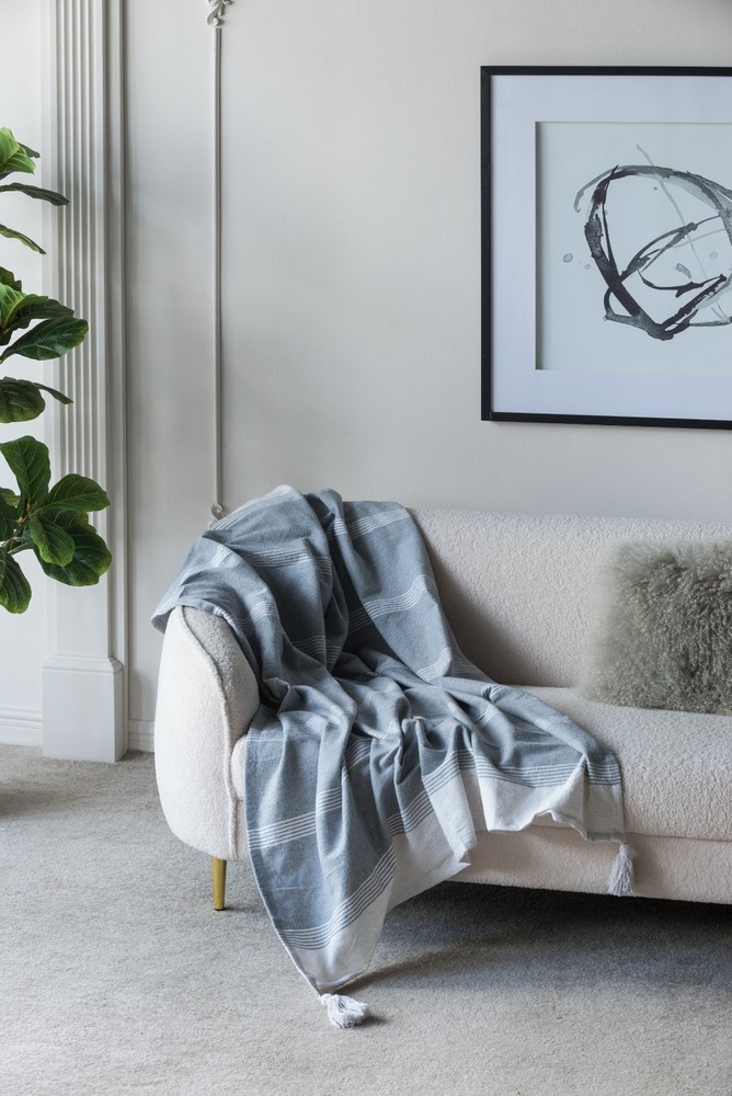 50x60" Conrad Grey Throw Blanket, 2 Pack