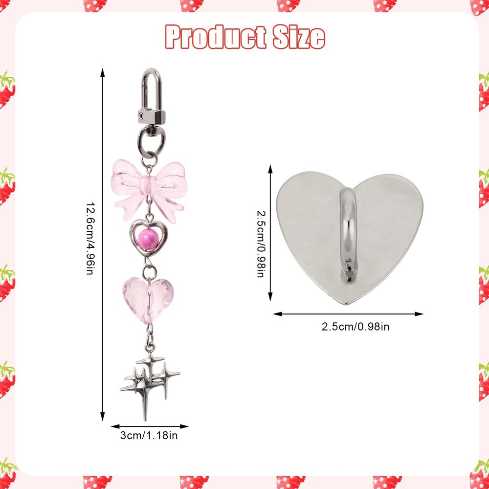 Charm Chains for Kindle, Delicate Cute E-Reader Medium, silver, pink