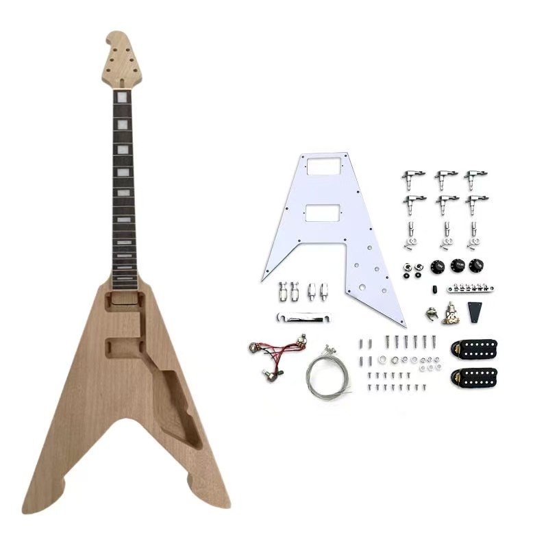 Electric Guitar Kit Mahoagny Guitar Body 22fret 24.75inch Rosewood Fretboard