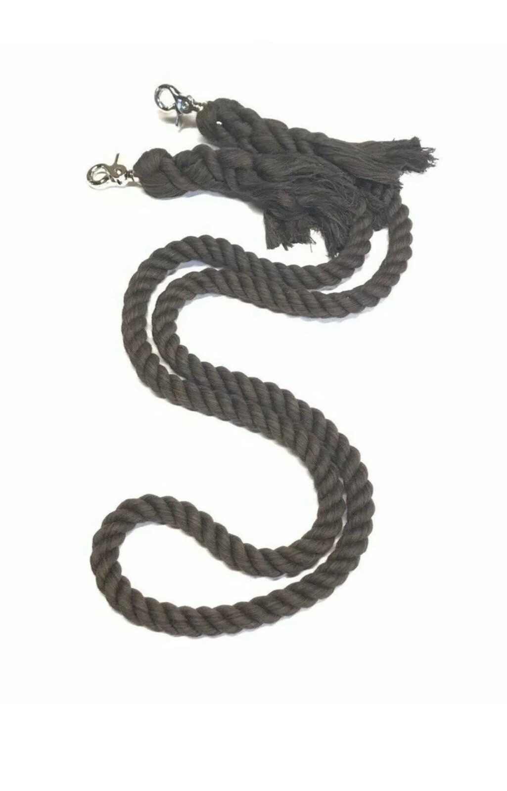 brown cotton rope reins 1/2"
