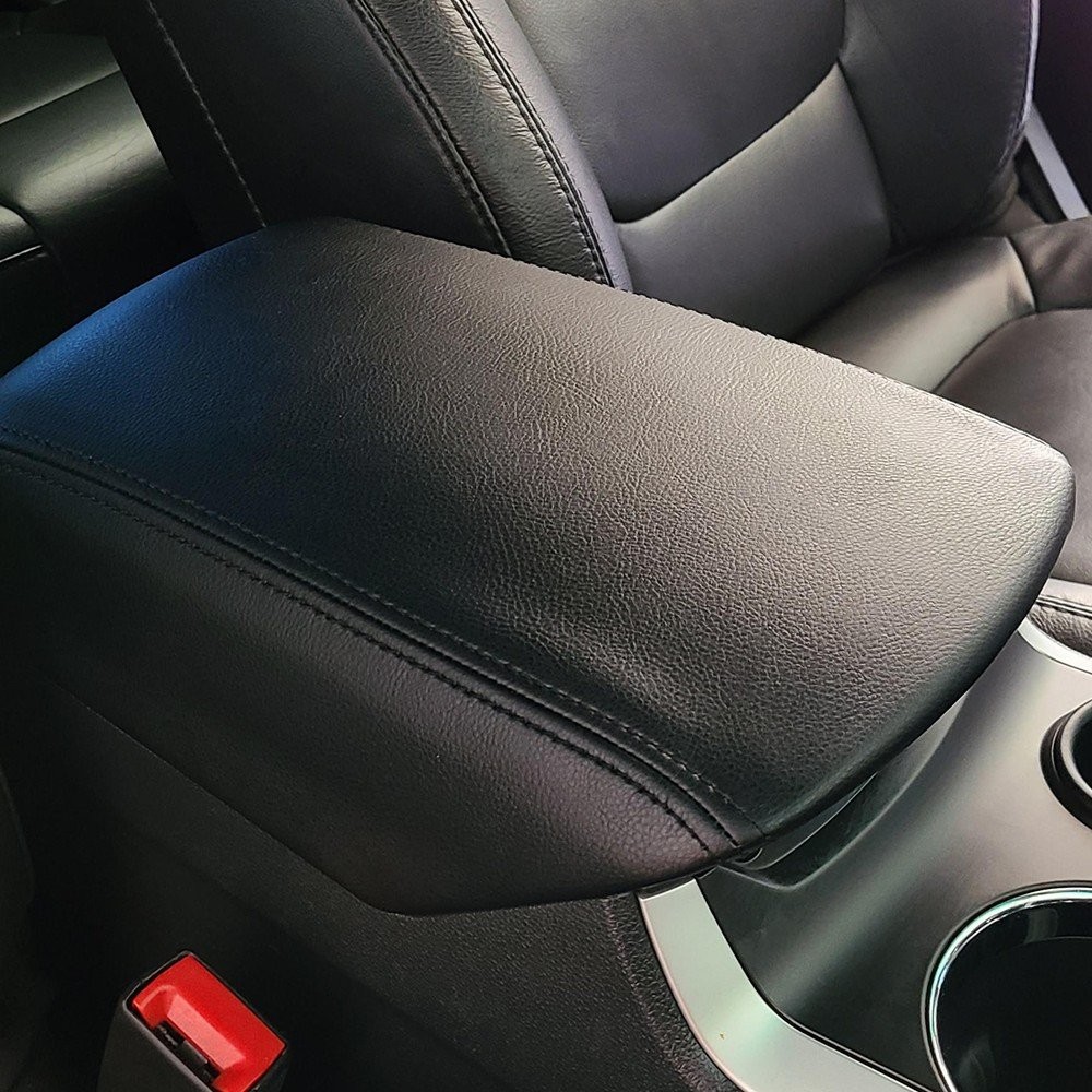 Fit 2011-2018 Explorer Ford Console Lid Armrest Cover Leather Replacement Black