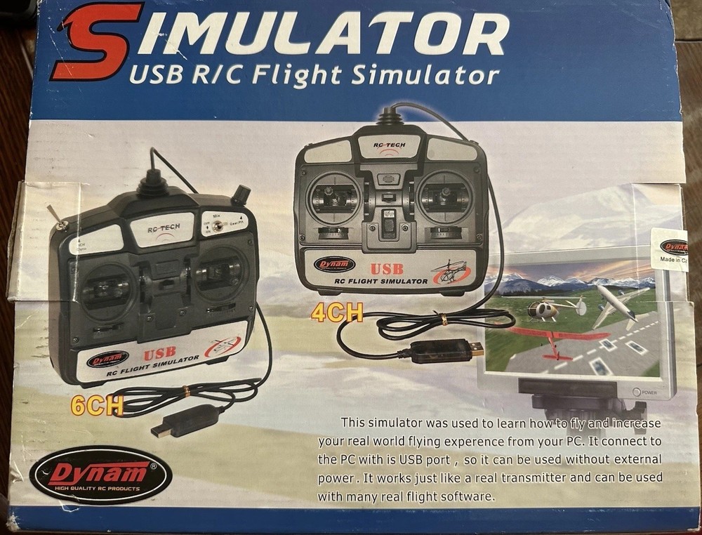 Dynam USB RC Flight Simulator Controller In Original Box USED CONDITION