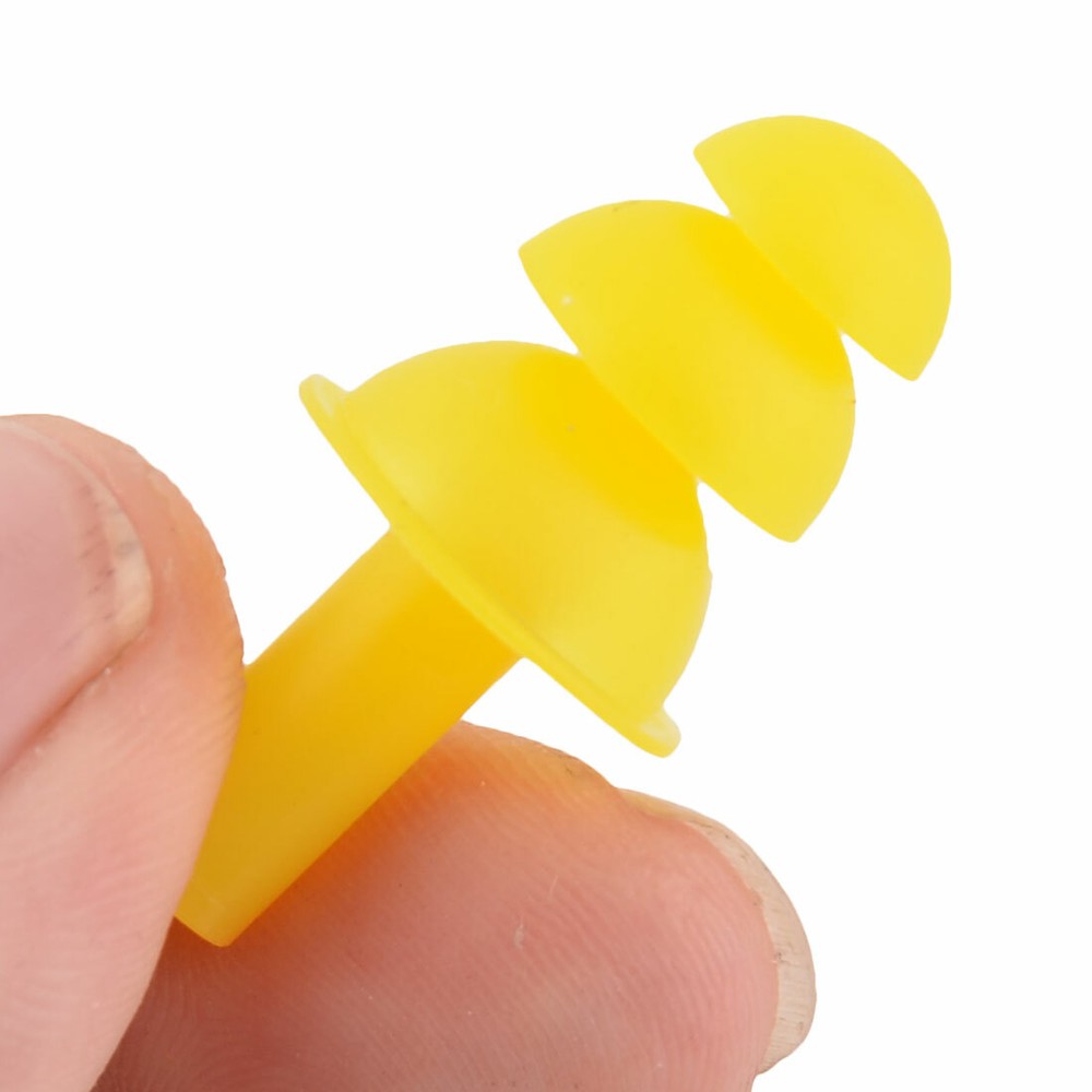 Swimming Silicone Waterproof Ear Protector Earplug Orange Pair