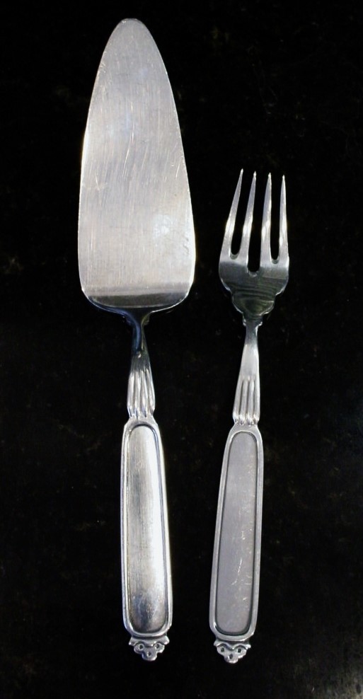PIE SERVER & FORK MEMA SWEDEN 60 SILVERPLATE PATTERN MXM1 VINTAGE