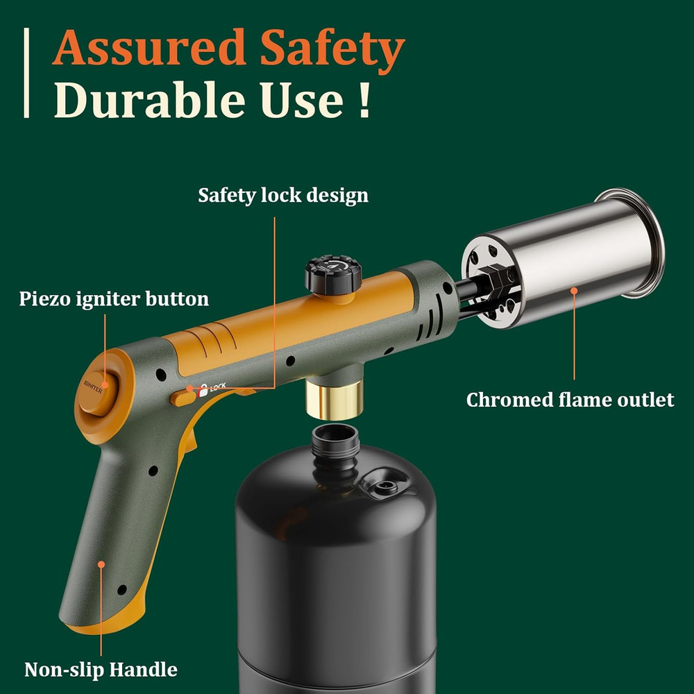 Powerful Propane Torch, Kitchen Cooking Torch, Culinary Torch Campfire Starter,