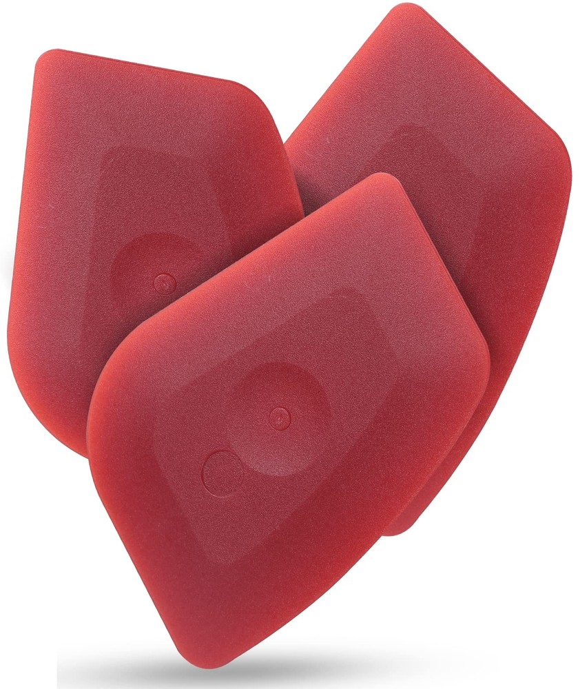 Azureblue Pan Scraper Dish Food Tool Plastic 3"x 2.3", Red