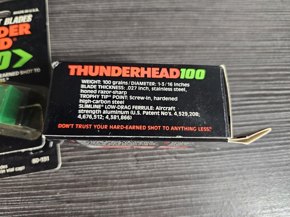 NAP Thunder Head 100 Grain Broadheads 3 Pack + Replacement Blades