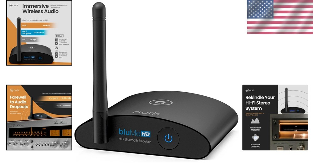 Bluetooth Music Receiver Hi-Fi Audio Adapter with DAC for Home Stereo