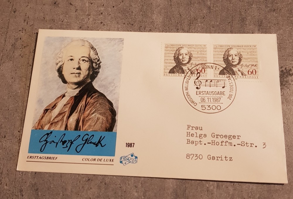 GERMANY-CHRISTOPH.W.GLUCK-FIRST DAY COVER FIRST