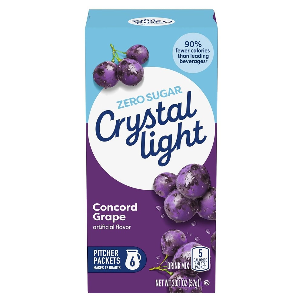Concord Grape Drink Mix - 6 Zero Sugar Pitcher Packets for Refreshing Hydration