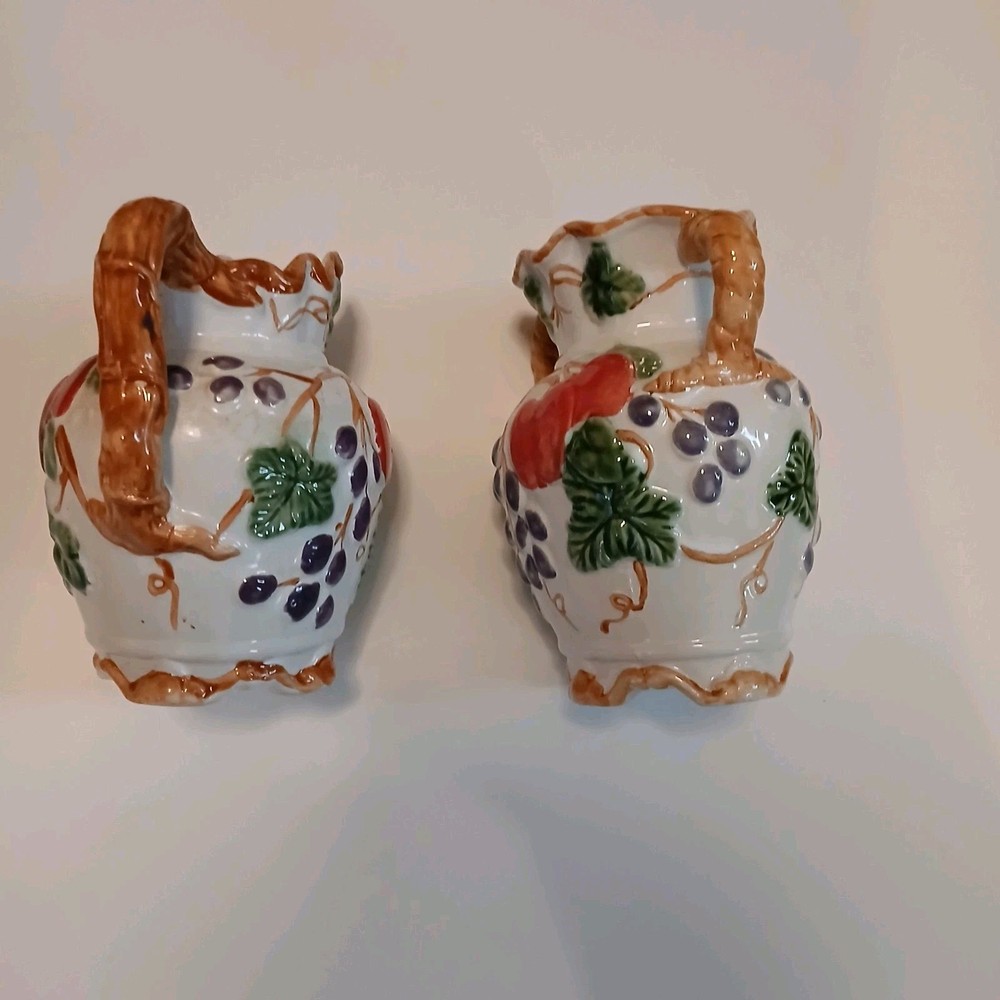 2-PC Set Decorative Pottery Ceramic Pitcher & Vase Multi-Color