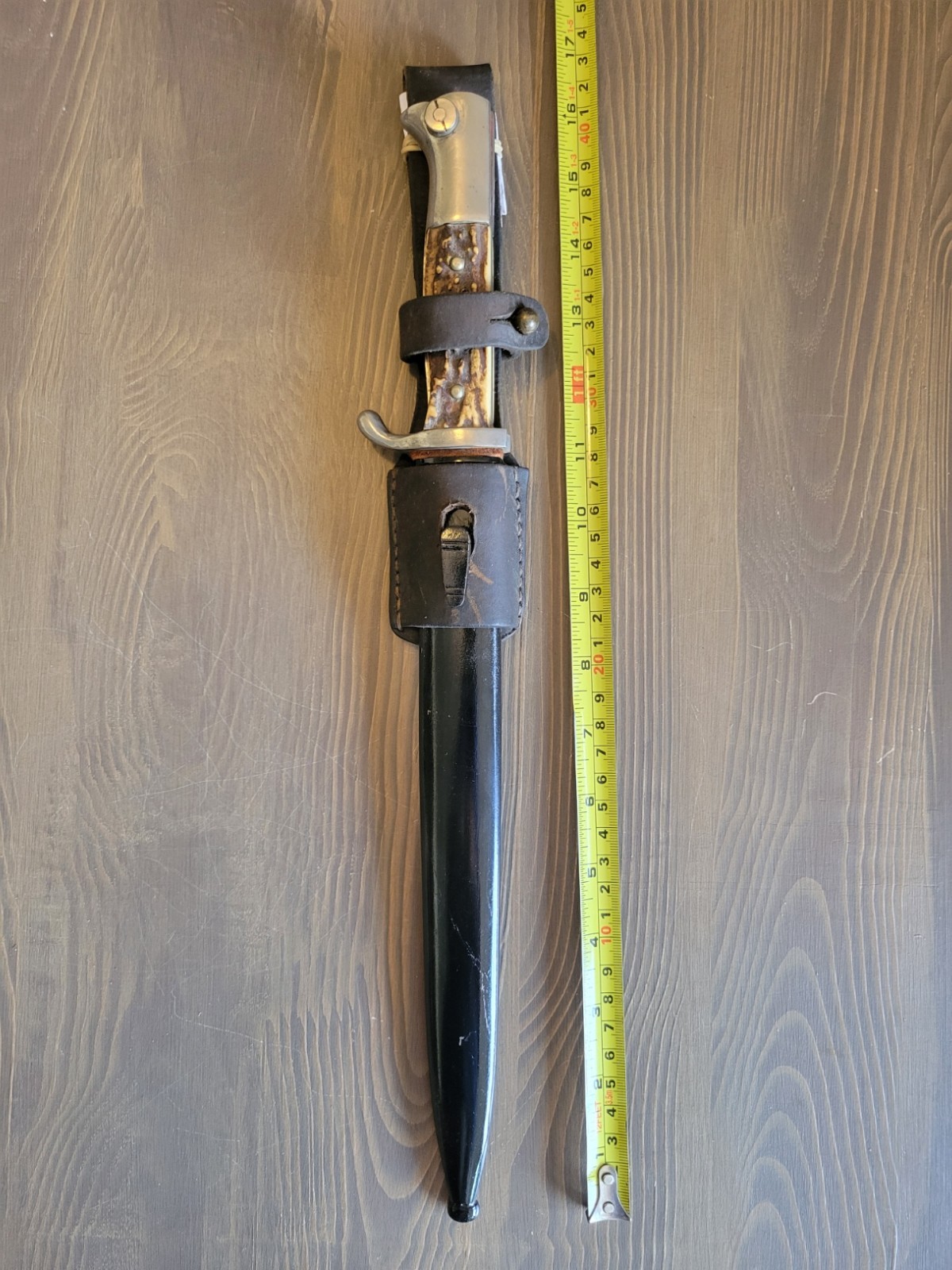 EXCELLENT! WWII German K98 Stag Handle Dress Bayonet by Rich.Abr.Herder Solingen