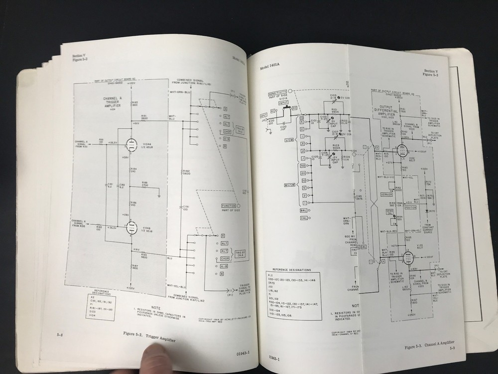 HP 1401A Dual Trace Amplifier Operating & Service Manual