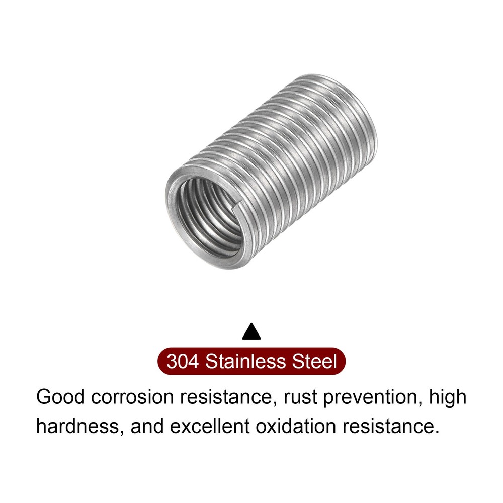 20Pcs M8 x 1.25 Helical Wire Thread Inserts for Installation Insert Sleeve