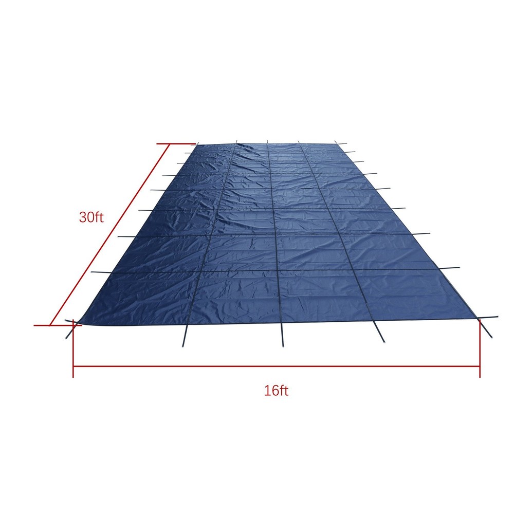 LABLT Mesh Solid Inground Pool Cover Safety Fits 14x28FT Rectangle Swimming Pool