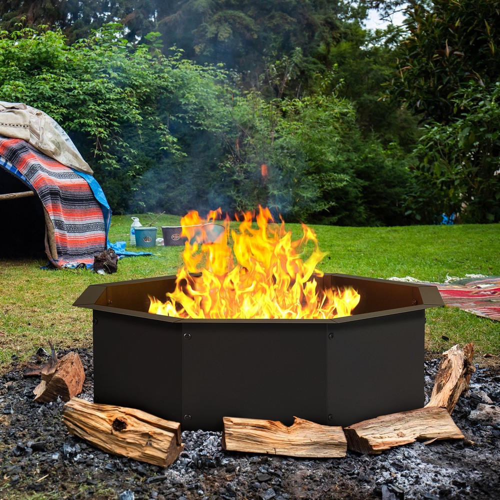 30 Inch Fire Pit for Outside Wood Buring,Heavy Duty Matel Campfire Ring for Yard