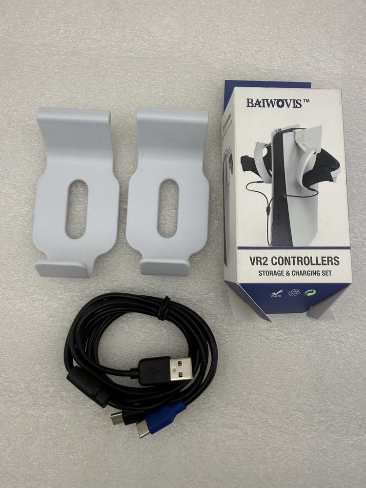 VR Controller Storage Stand Hooks w/Charging Cable For PSVR2,Charging Hangers