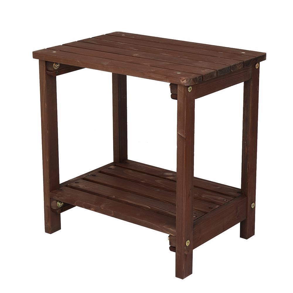 Wooden Side End Table Patio Coffee Bistro Rectangular Table Water-Resistant Yard
