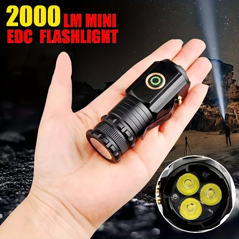 High - Power LED Flashlight with 3 P35 Beads, 2000LM