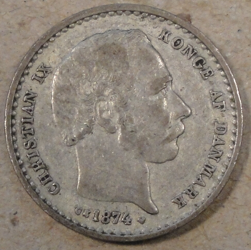 Denmark 1874 25 Ore as Pictured