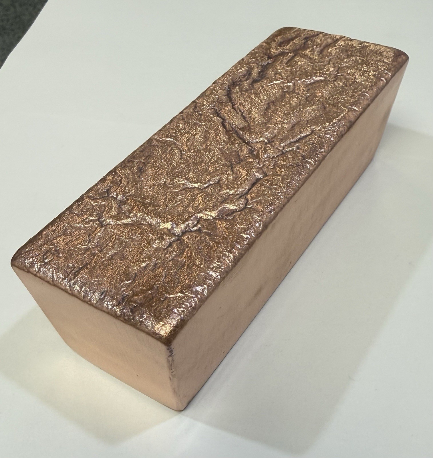 Beautiful 100 Oz Solid .999 Poured Copper Bar - Polished!