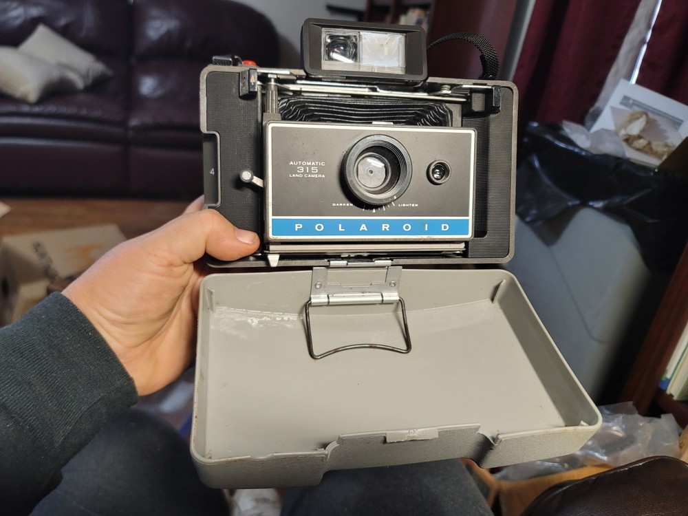 Polaroid 315 Land Camera, Original Case With Original Paperwork, Untested.