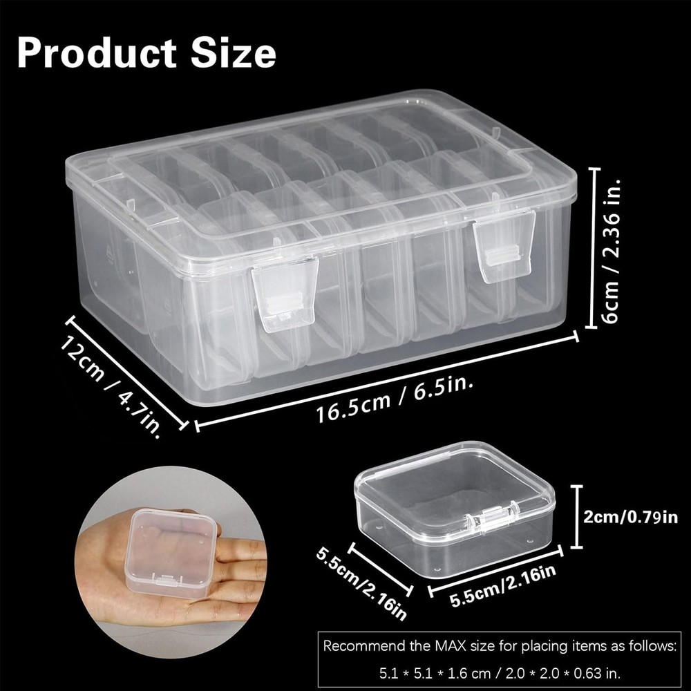 Stackable Plastic Jewelry Organizers - 15 Clear Boxes for Easy Access and Use